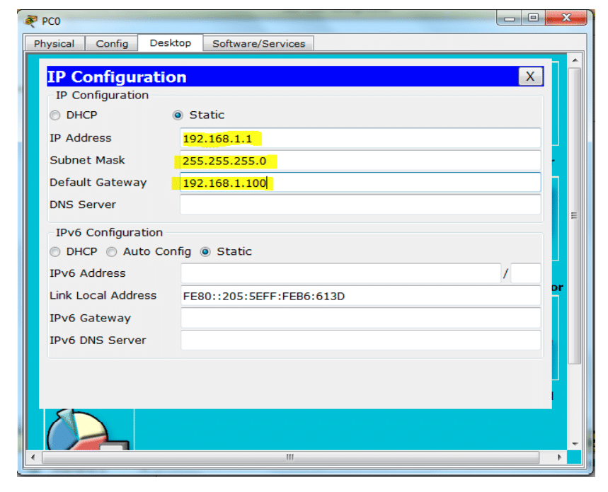 إعدادات التوجيه اليدوي Static Routing