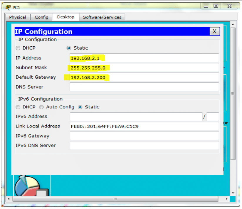 إعدادات التوجيه اليدوي Static Routing