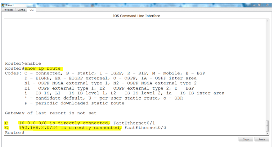 show ip route
