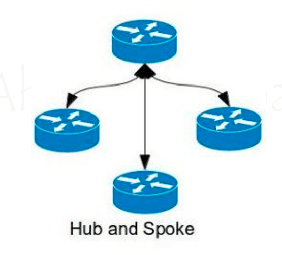 الربط من خلال الفروع الرئيسية Hub and Spoke Topology